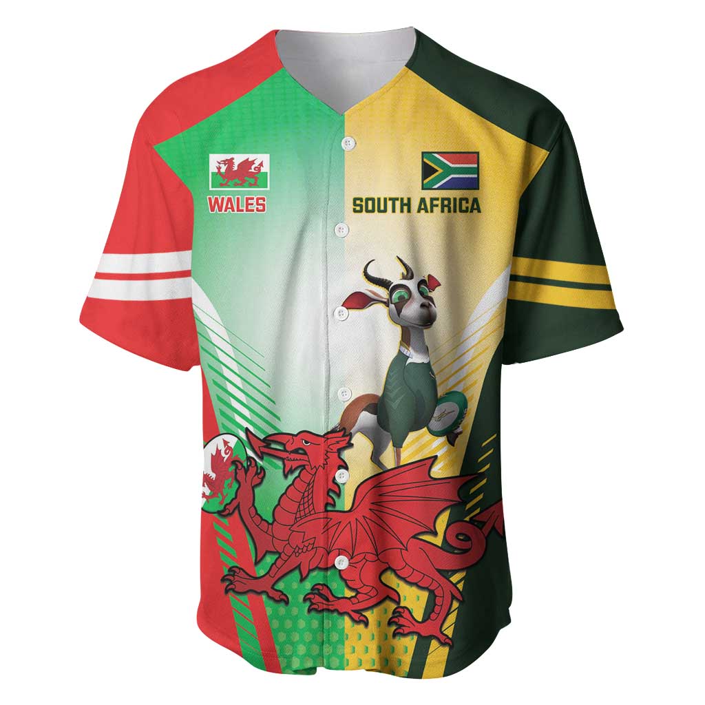 Custom South Africa And Wales Rugby Baseball Jersey Springboks Welsh Mascots Dynamic Version LT14