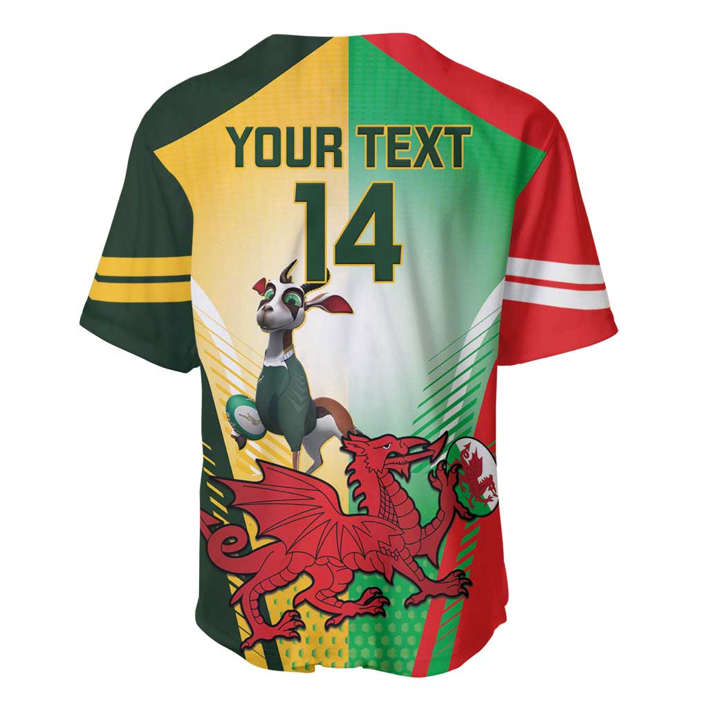 Custom South Africa And Wales Rugby Baseball Jersey Springboks Welsh Mascots Dynamic Version LT14