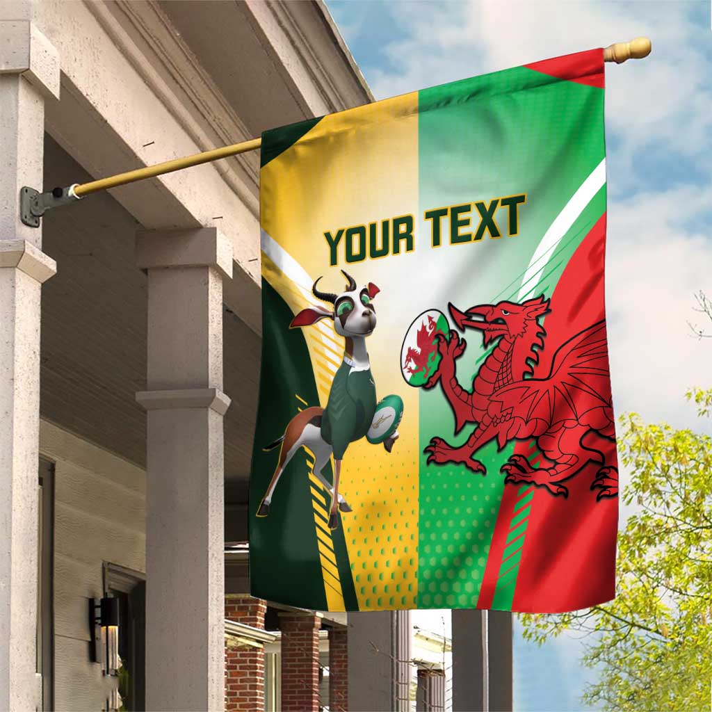 Custom South Africa And Wales Rugby Garden Flag Springboks Welsh Mascots Dynamic Version LT14