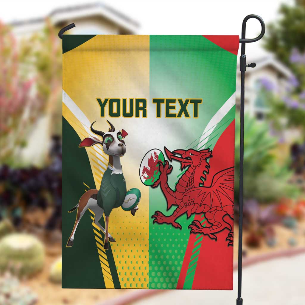 Custom South Africa And Wales Rugby Garden Flag Springboks Welsh Mascots Dynamic Version LT14