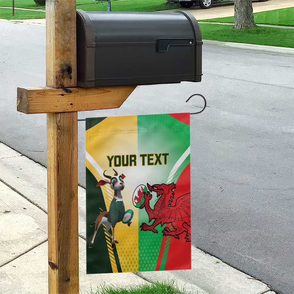Custom South Africa And Wales Rugby Garden Flag Springboks Welsh Mascots Dynamic Version LT14