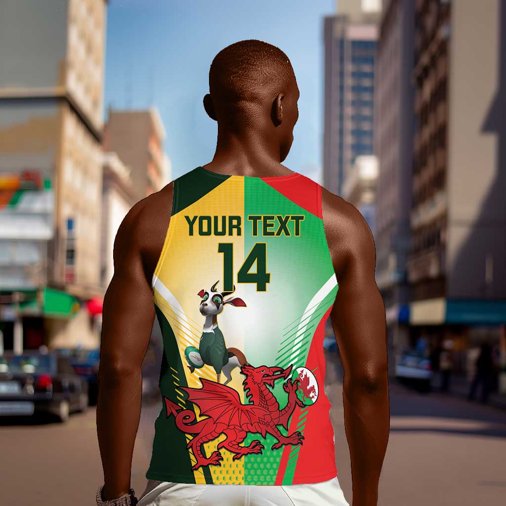 Custom South Africa And Wales Rugby Men Tank Top Springboks Welsh Mascots Dynamic Version LT14