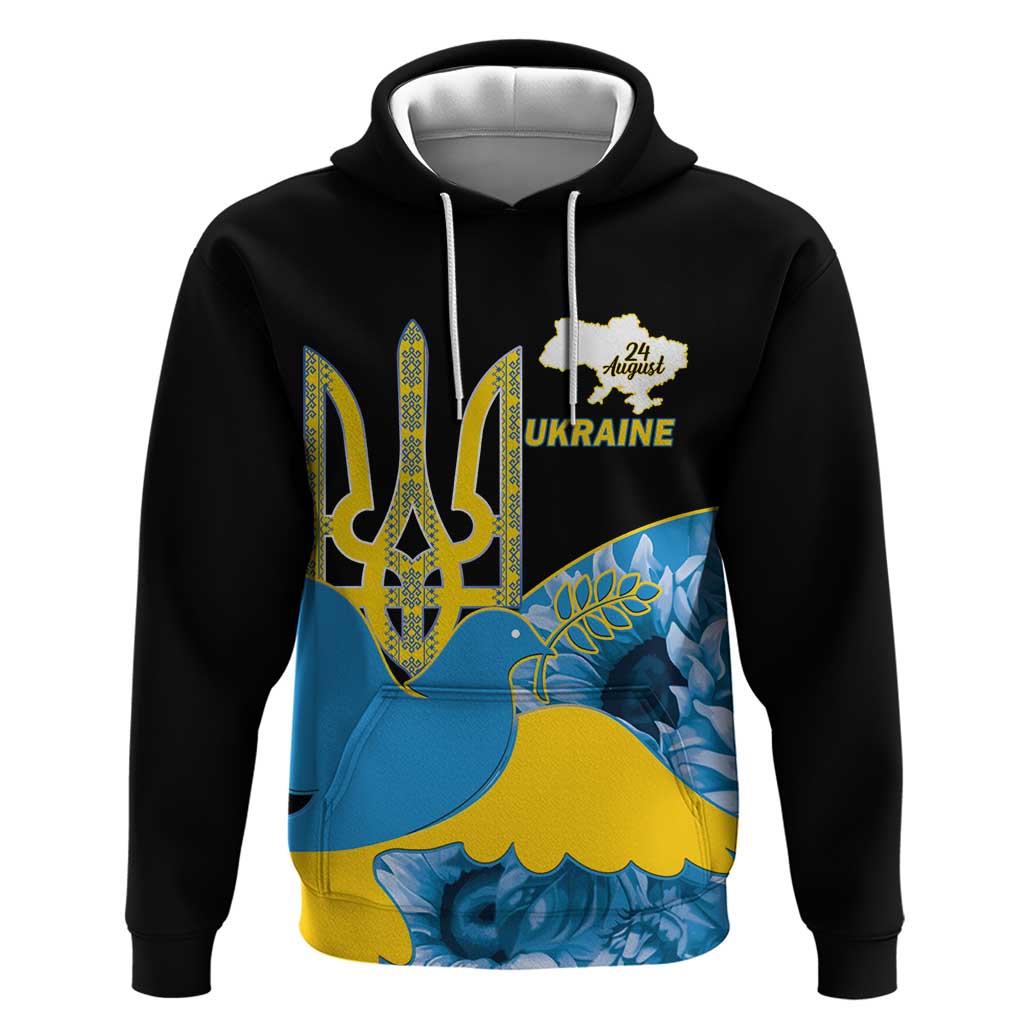 Ukraine Independence Day Hoodie Slava Ukraini Ukrainian Trident With Sunflowers LT14