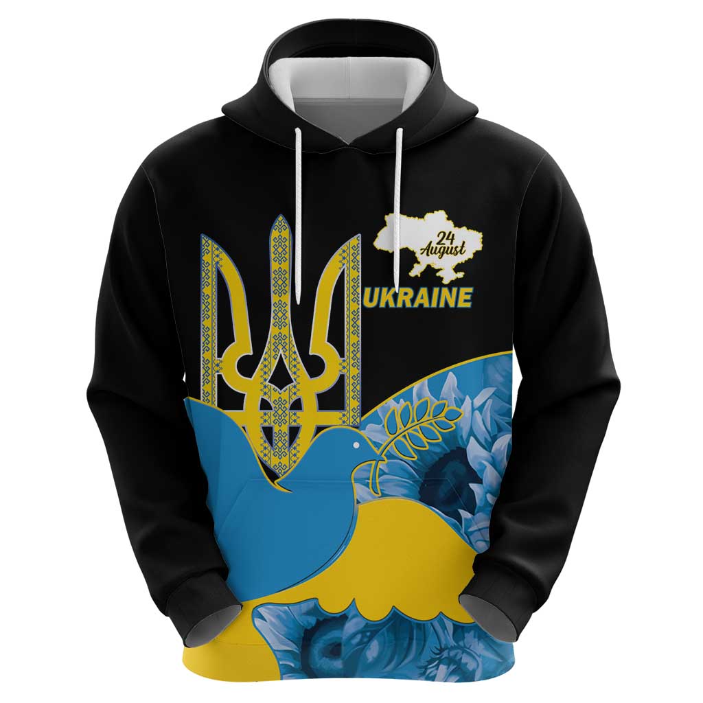 Ukraine Independence Day Hoodie Slava Ukraini Ukrainian Trident With Sunflowers LT14