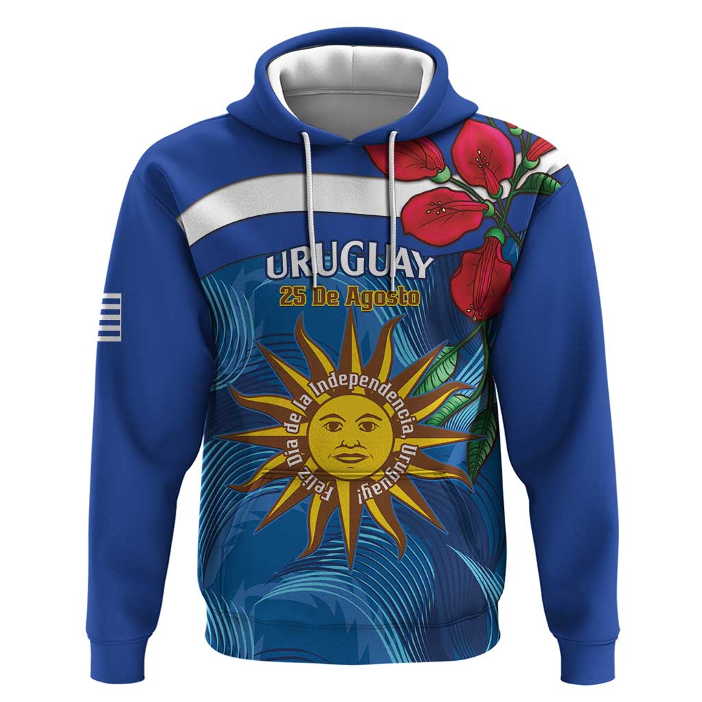 Uruguay Independence Day Hoodie 25 De Agosto Coat Of Arms With Ceibo LT14
