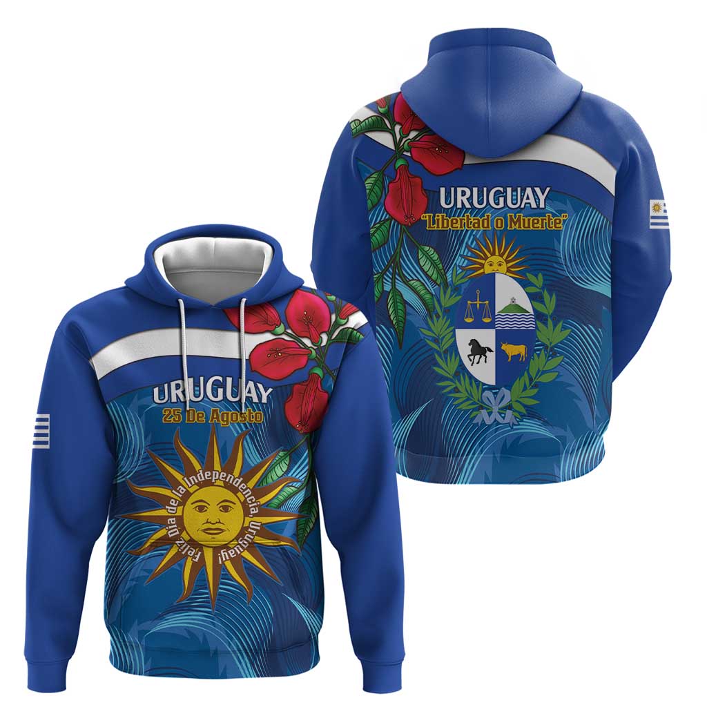 Uruguay Independence Day Hoodie 25 De Agosto Coat Of Arms With Ceibo LT14