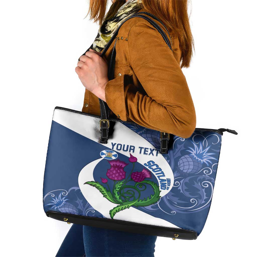 Custom Scotland Rugby Leather Tote Bag 2024 Go Champions Scottish Thistles LT14