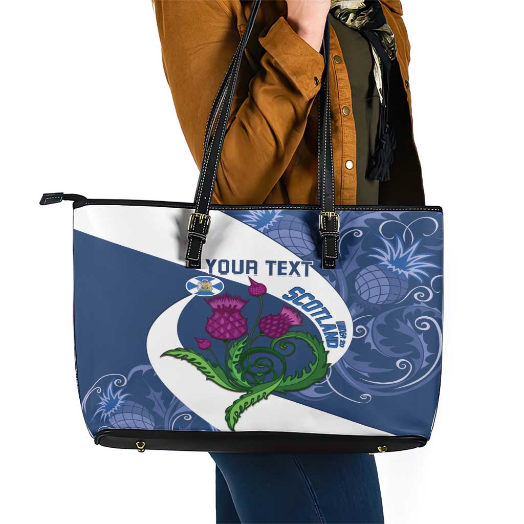Custom Scotland Rugby Leather Tote Bag 2024 Go Champions Scottish Thistles LT14