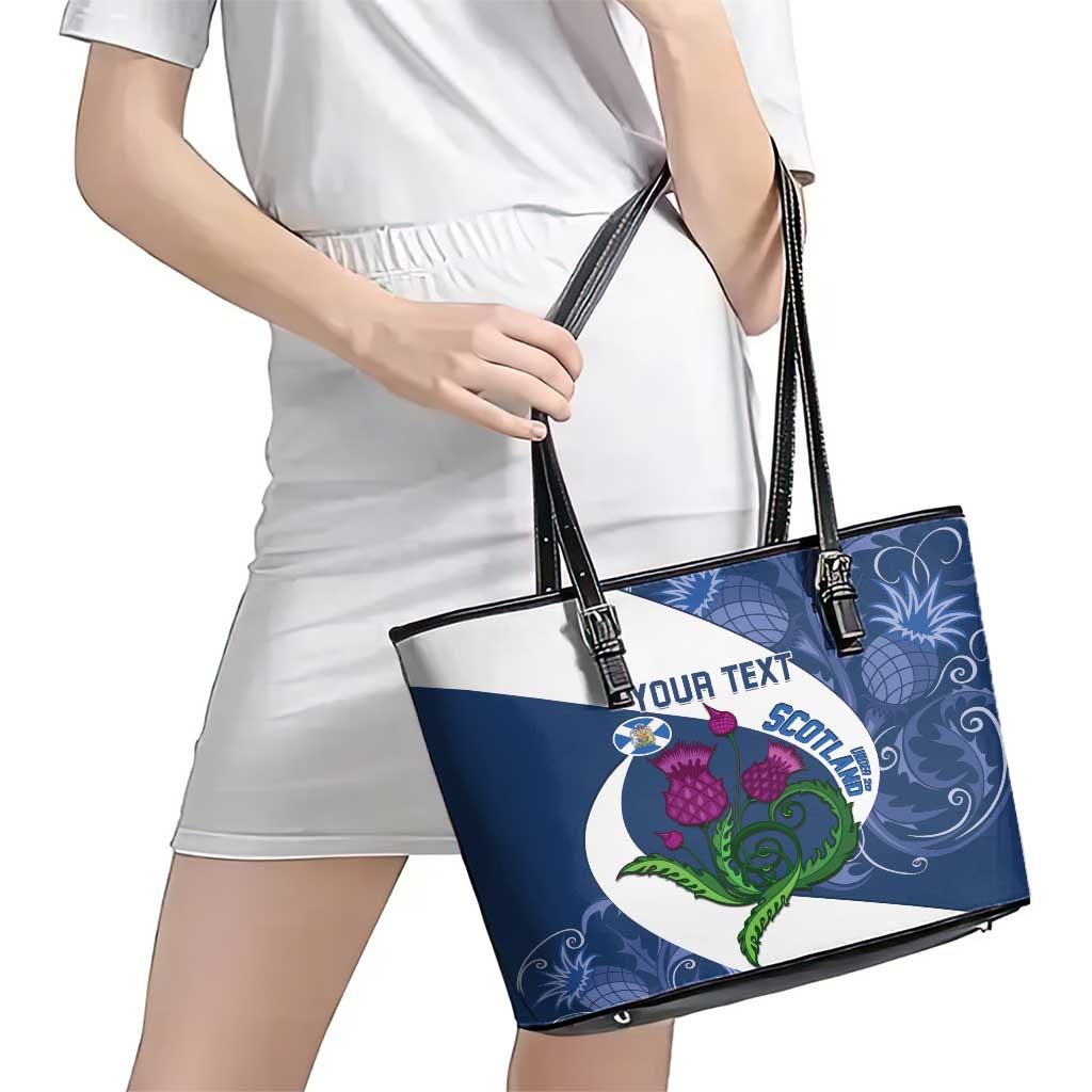 Custom Scotland Rugby Leather Tote Bag 2024 Go Champions Scottish Thistles LT14