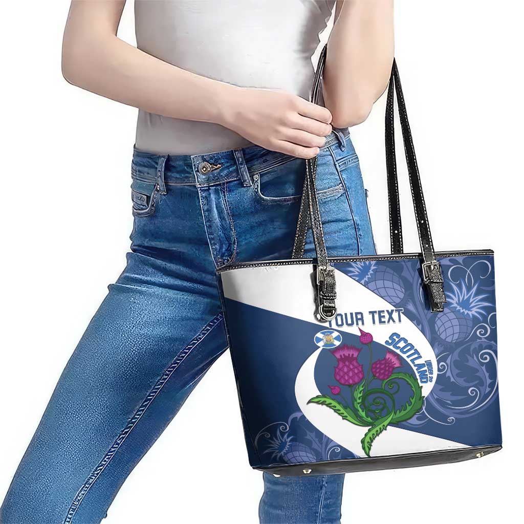 Custom Scotland Rugby Leather Tote Bag 2024 Go Champions Scottish Thistles LT14