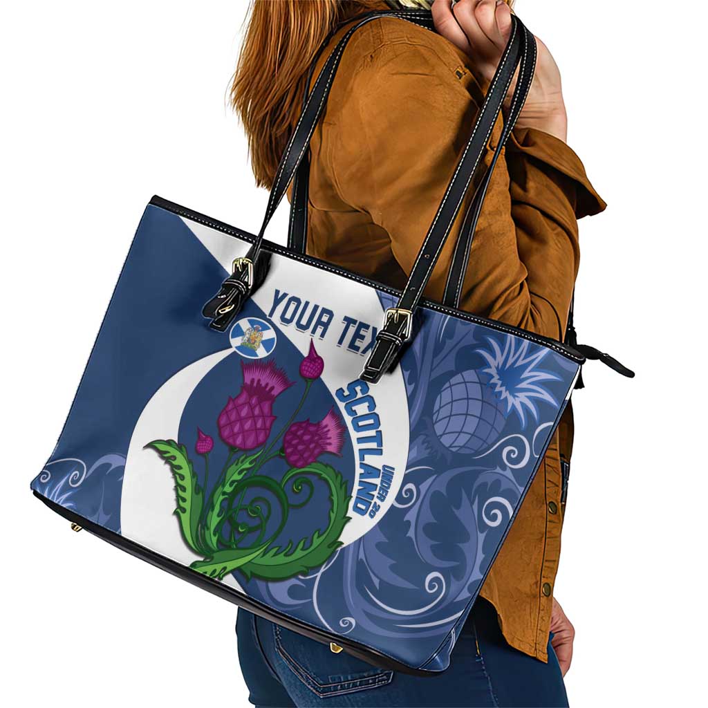 Custom Scotland Rugby Leather Tote Bag 2024 Go Champions Scottish Thistles LT14