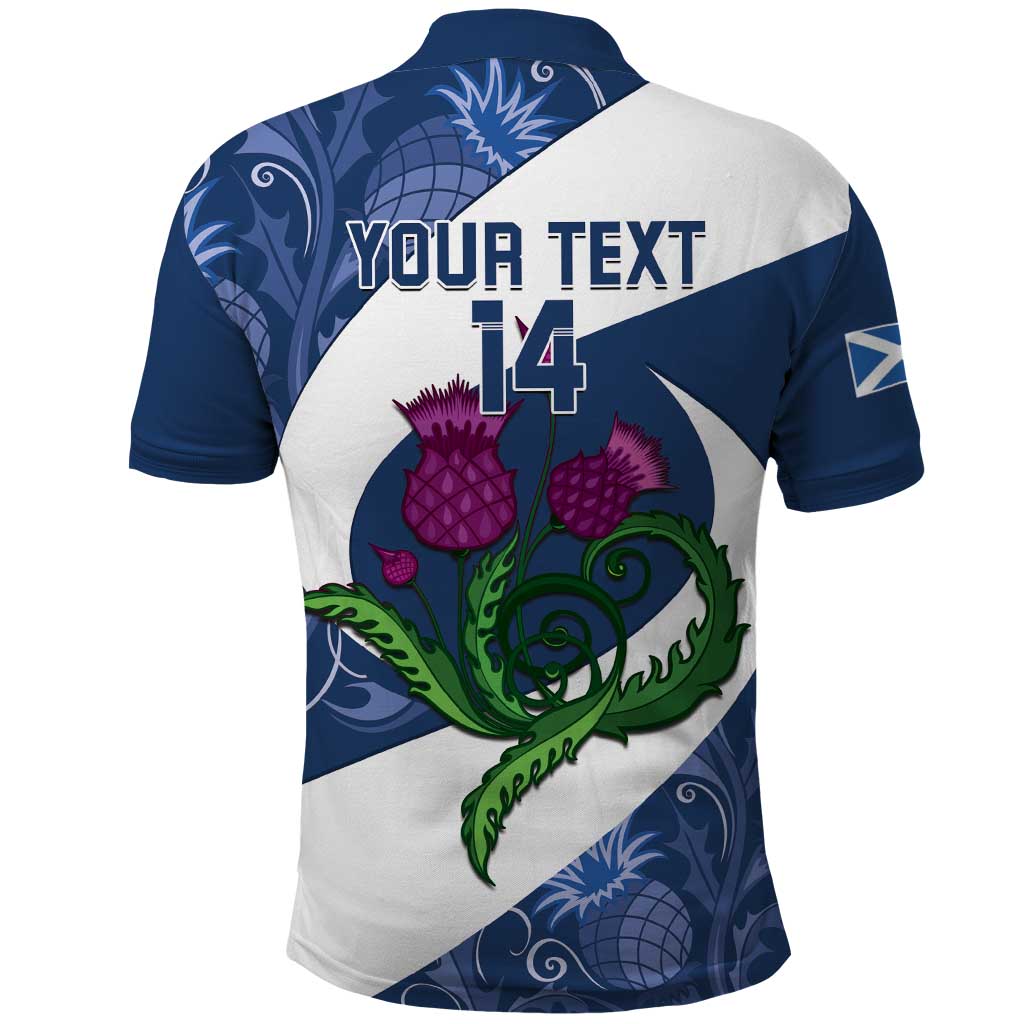 Custom Scotland Rugby Polo Shirt 2024 Go Champions Scottish Thistles LT14