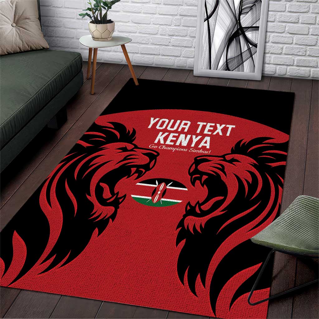 Custom Kenya Rugby Area Rug 2024 Go Champions Simbas - Red LT14