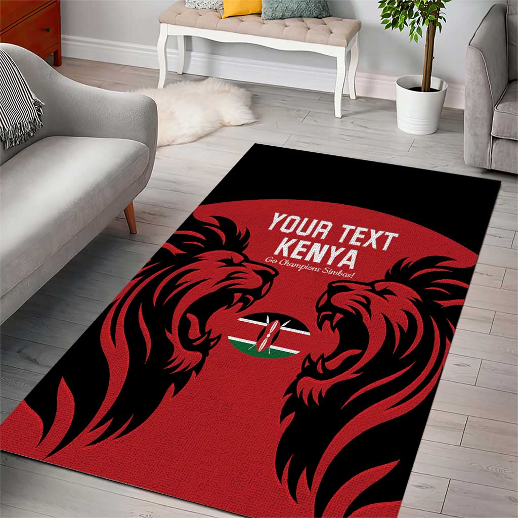 Custom Kenya Rugby Area Rug 2024 Go Champions Simbas - Red LT14