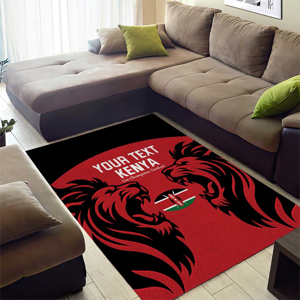 Custom Kenya Rugby Area Rug 2024 Go Champions Simbas - Red LT14