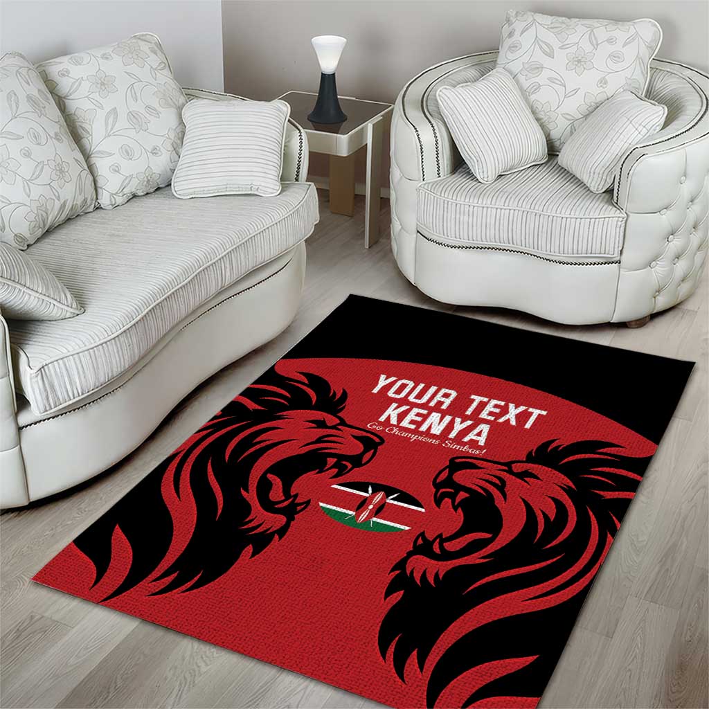 Custom Kenya Rugby Area Rug 2024 Go Champions Simbas - Red LT14