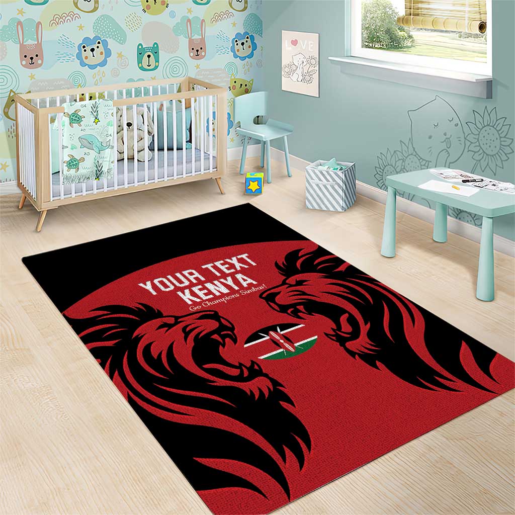 Custom Kenya Rugby Area Rug 2024 Go Champions Simbas - Red LT14