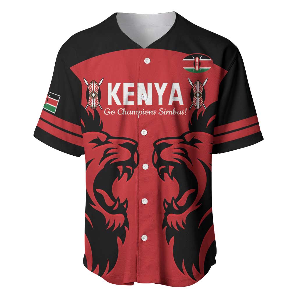 Custom Kenya Rugby Baseball Jersey 2024 Go Champions Simbas - Red LT14