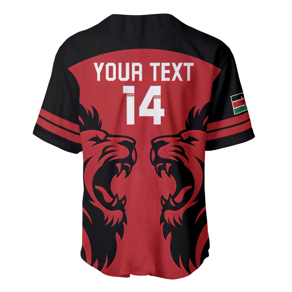 Custom Kenya Rugby Baseball Jersey 2024 Go Champions Simbas - Red LT14