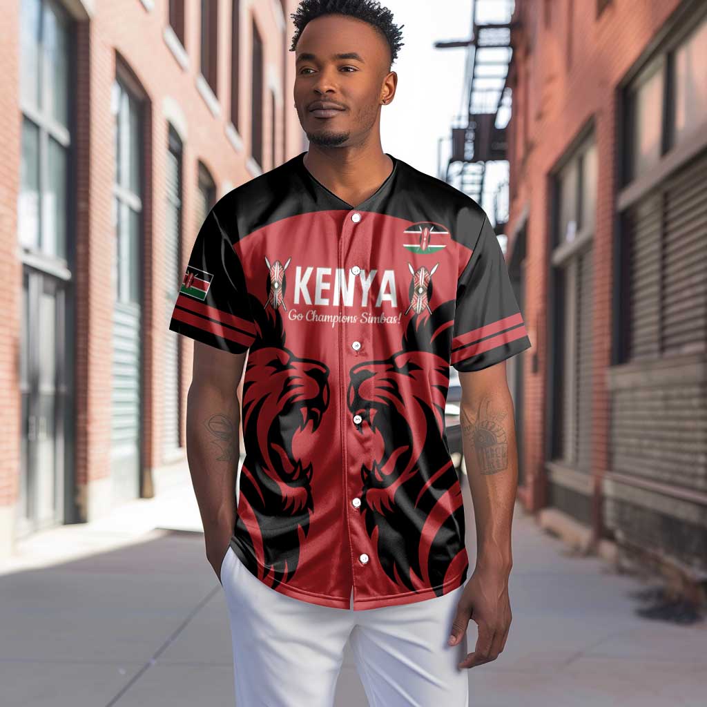 Custom Kenya Rugby Baseball Jersey 2024 Go Champions Simbas - Red LT14