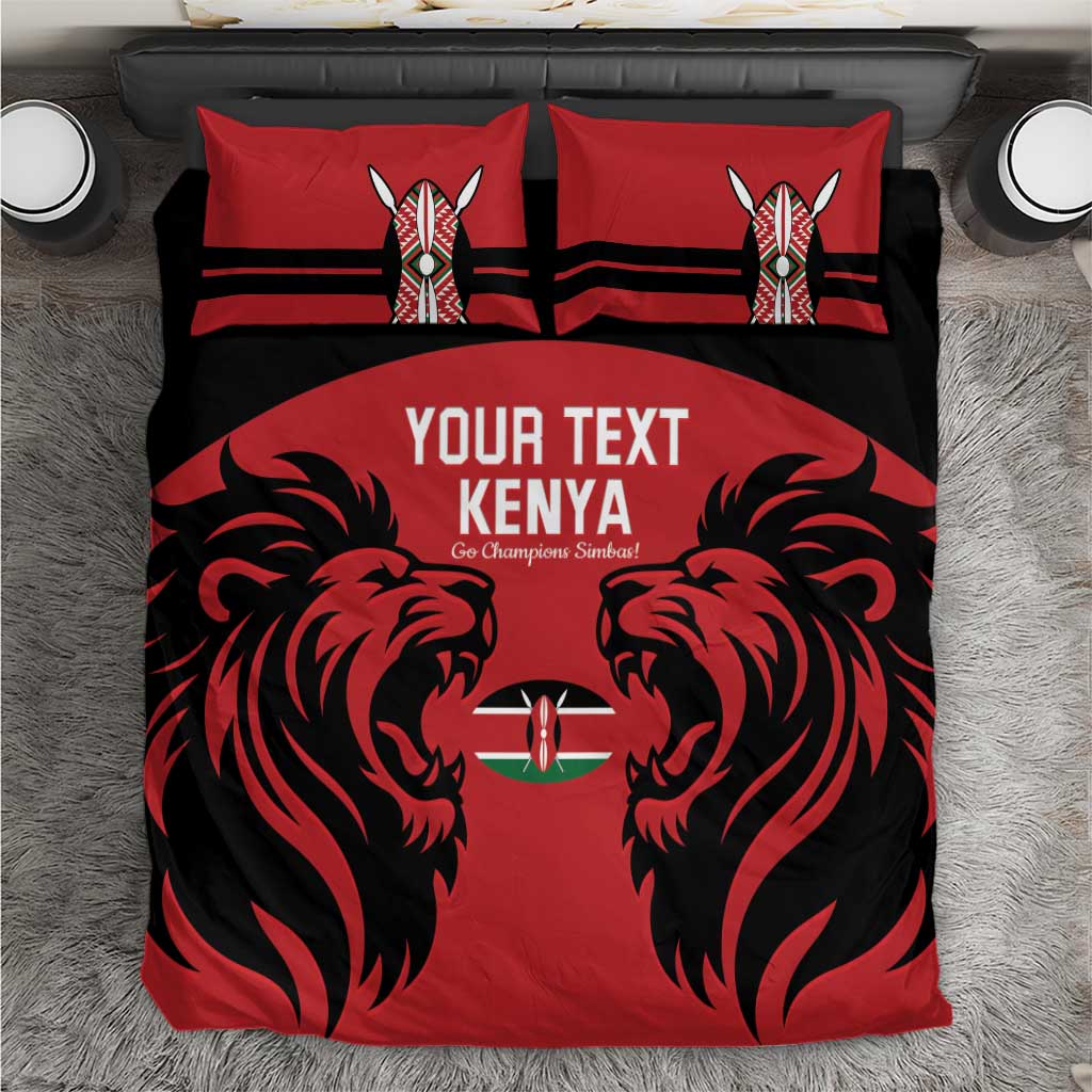Custom Kenya Rugby Bedding Set 2024 Go Champions Simbas - Red LT14