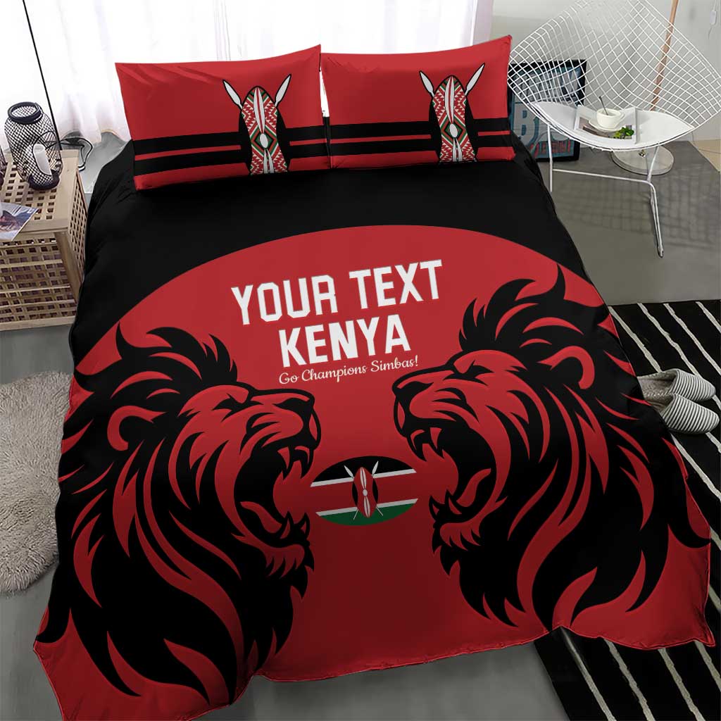 Custom Kenya Rugby Bedding Set 2024 Go Champions Simbas - Red LT14