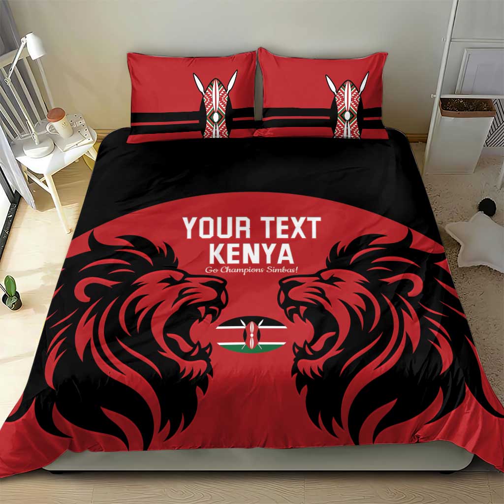 Custom Kenya Rugby Bedding Set 2024 Go Champions Simbas - Red LT14