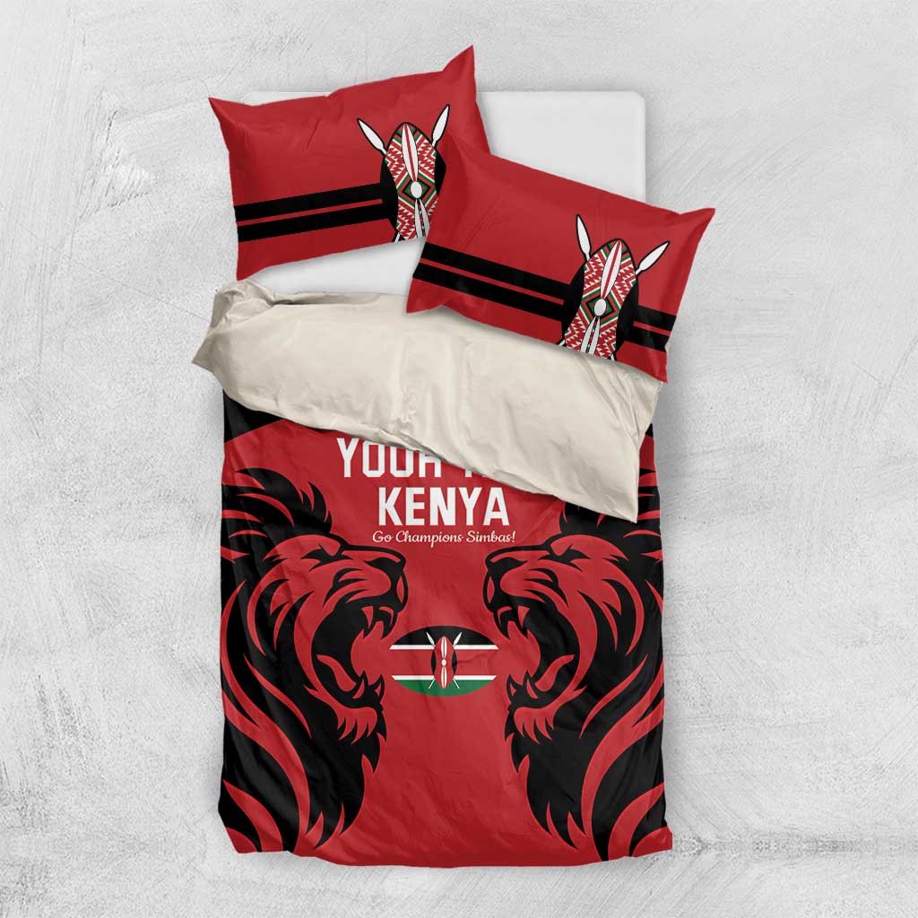 Custom Kenya Rugby Bedding Set 2024 Go Champions Simbas - Red LT14