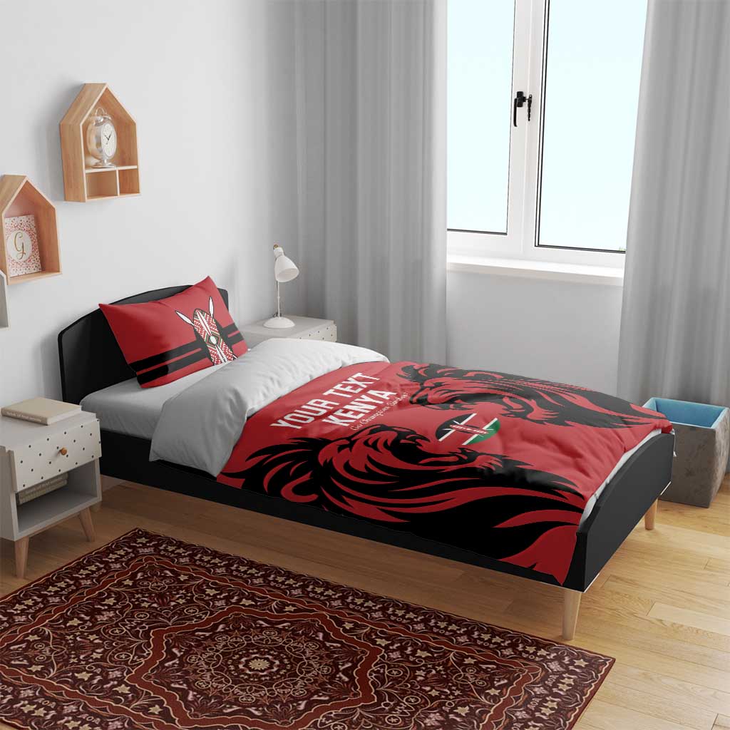 Custom Kenya Rugby Bedding Set 2024 Go Champions Simbas - Red LT14