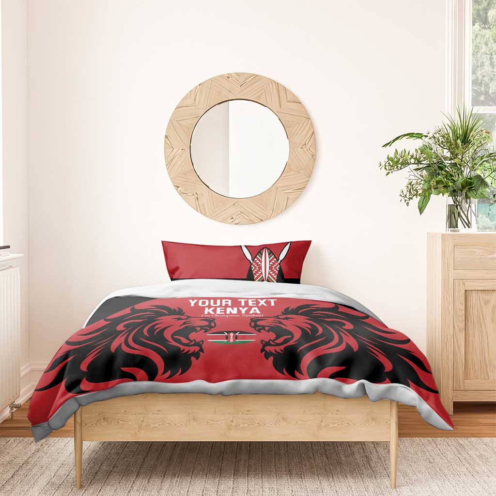 Custom Kenya Rugby Bedding Set 2024 Go Champions Simbas - Red LT14