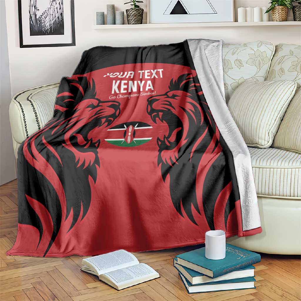 Custom Kenya Rugby Blanket 2024 Go Champions Simbas - Red LT14