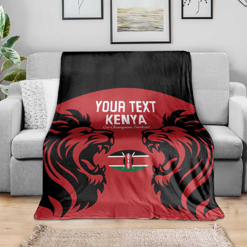 Custom Kenya Rugby Blanket 2024 Go Champions Simbas - Red LT14