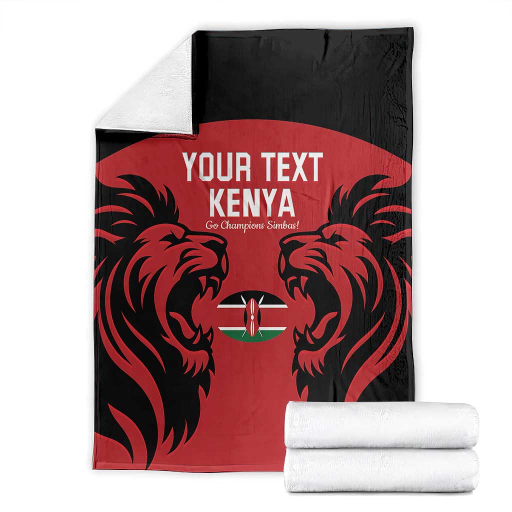 Custom Kenya Rugby Blanket 2024 Go Champions Simbas - Red LT14