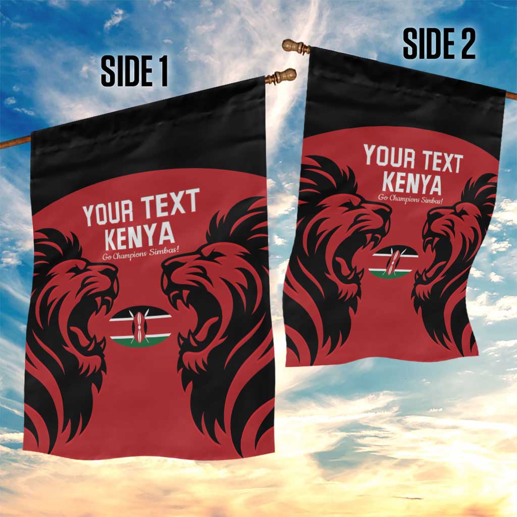 Custom Kenya Rugby Garden Flag 2024 Go Champions Simbas - Red LT14