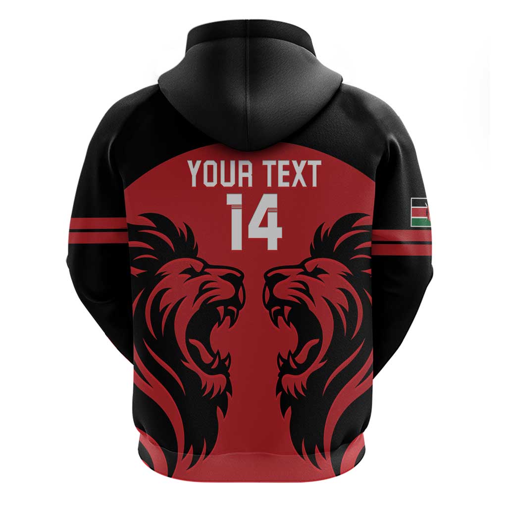 Custom Kenya Rugby Hoodie 2024 Go Champions Simbas - Red LT14