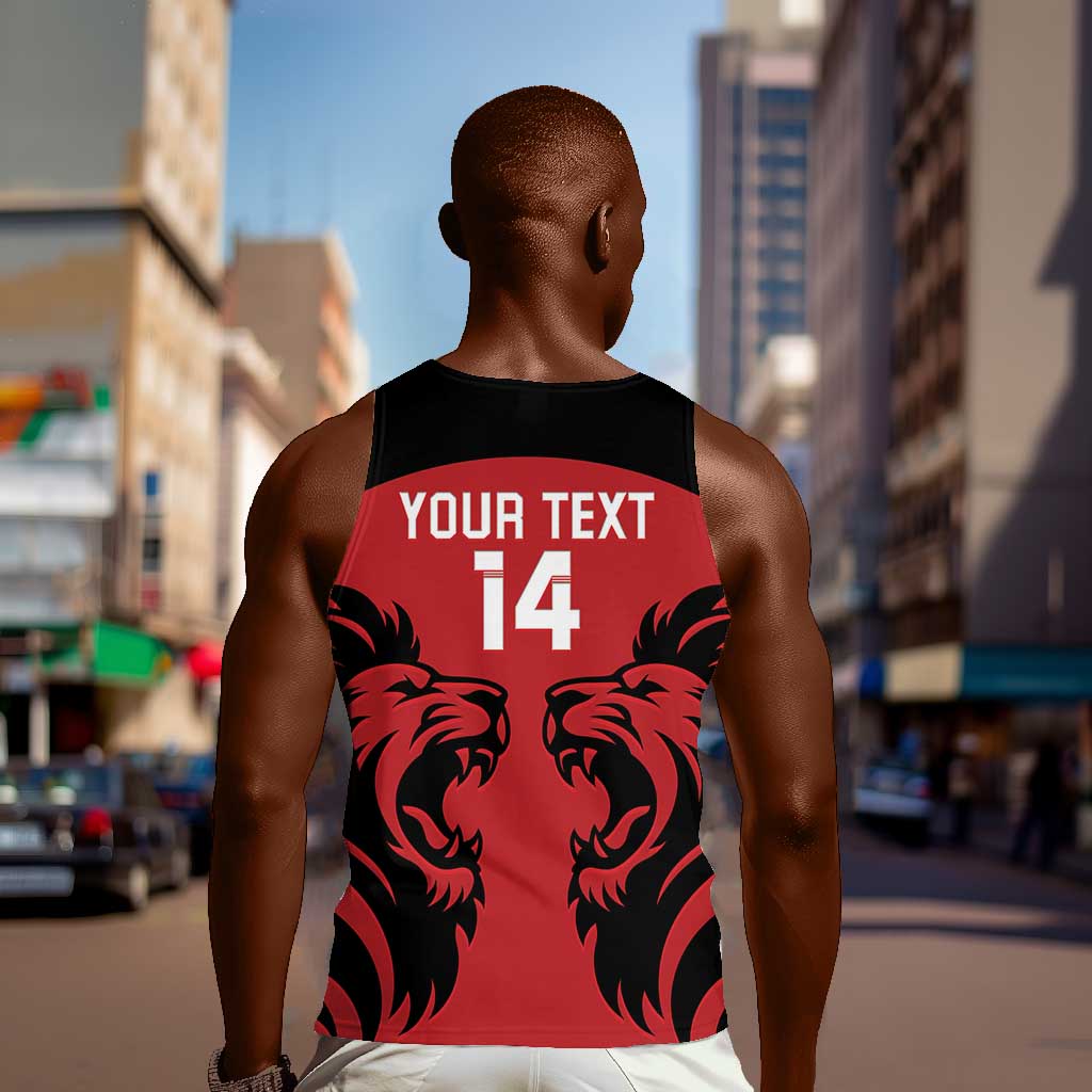 Custom Kenya Rugby Men Tank Top 2024 Go Champions Simbas - Red LT14