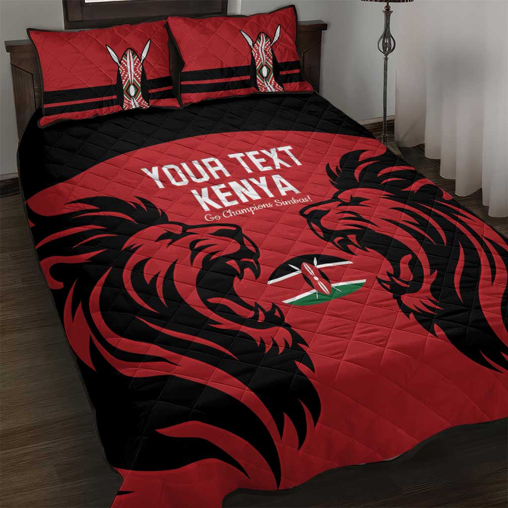Custom Kenya Rugby Quilt Bed Set 2024 Go Champions Simbas - Red LT14