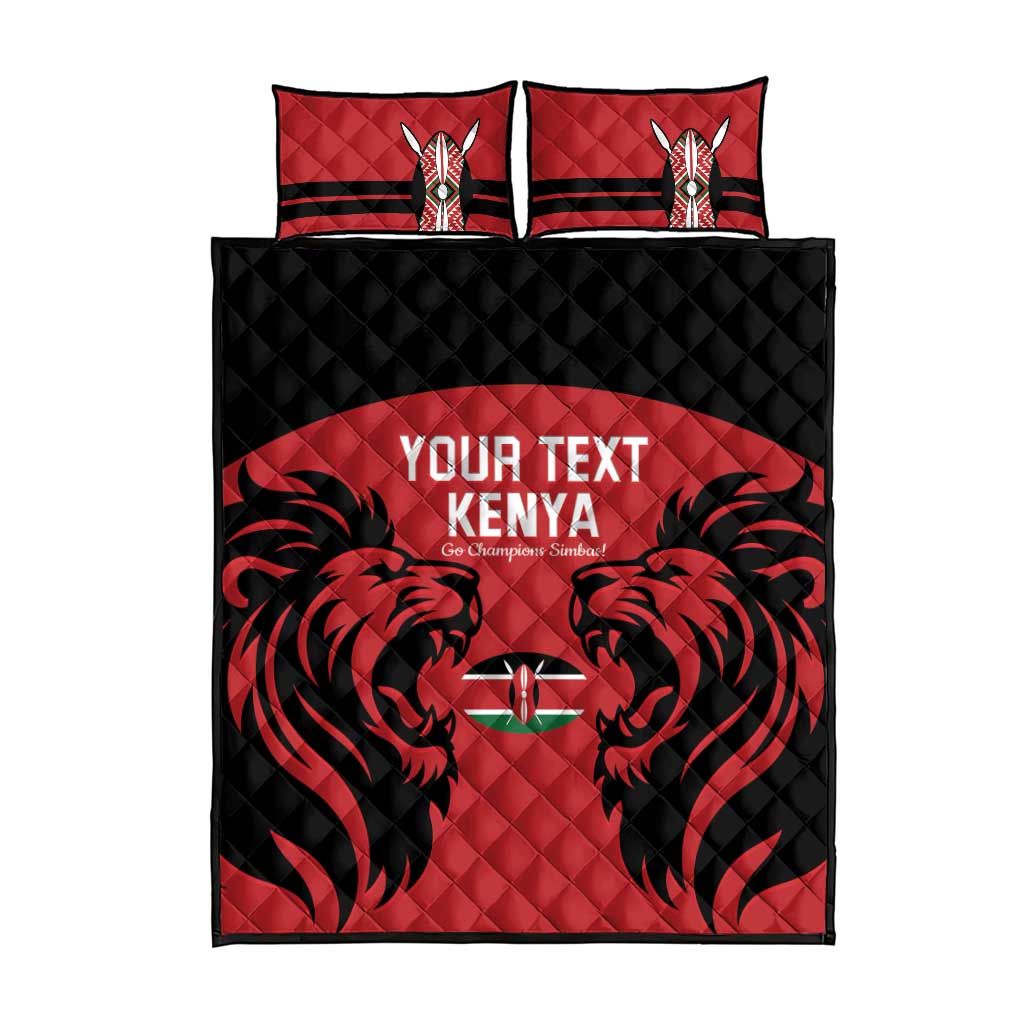 Custom Kenya Rugby Quilt Bed Set 2024 Go Champions Simbas - Red LT14