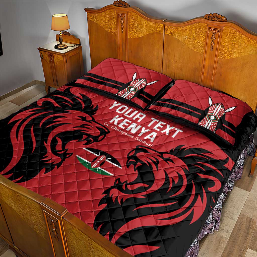 Custom Kenya Rugby Quilt Bed Set 2024 Go Champions Simbas - Red LT14
