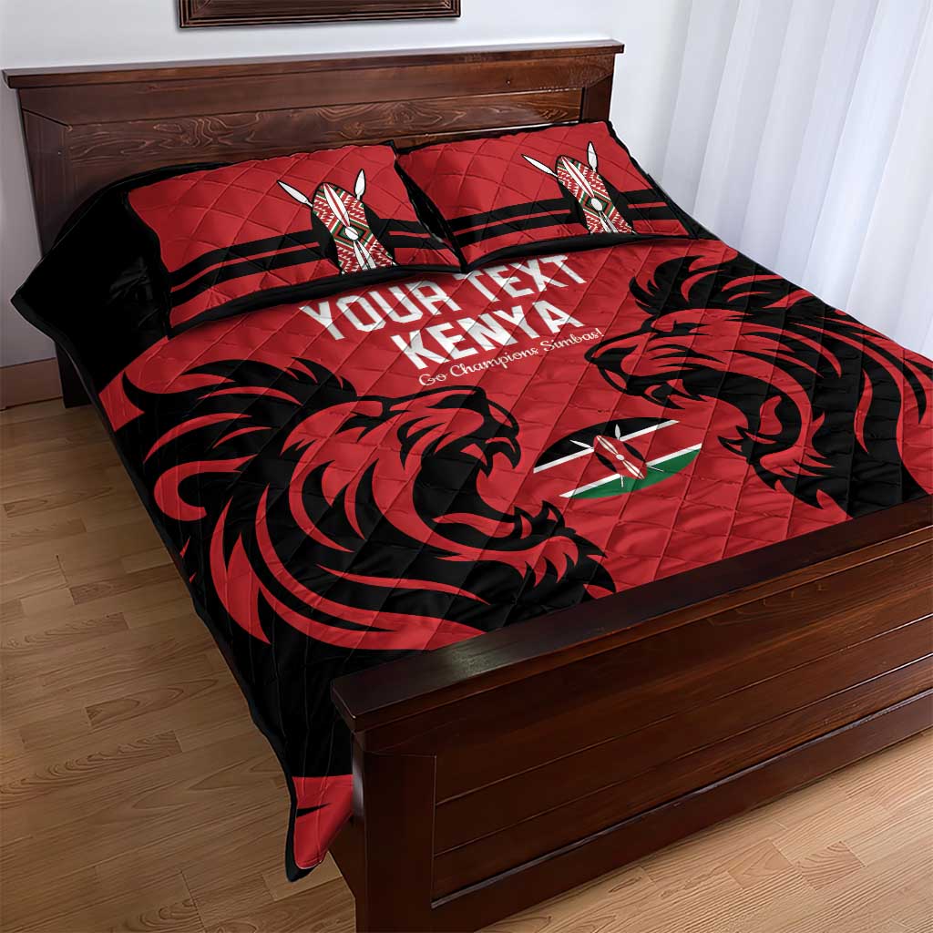 Custom Kenya Rugby Quilt Bed Set 2024 Go Champions Simbas - Red LT14