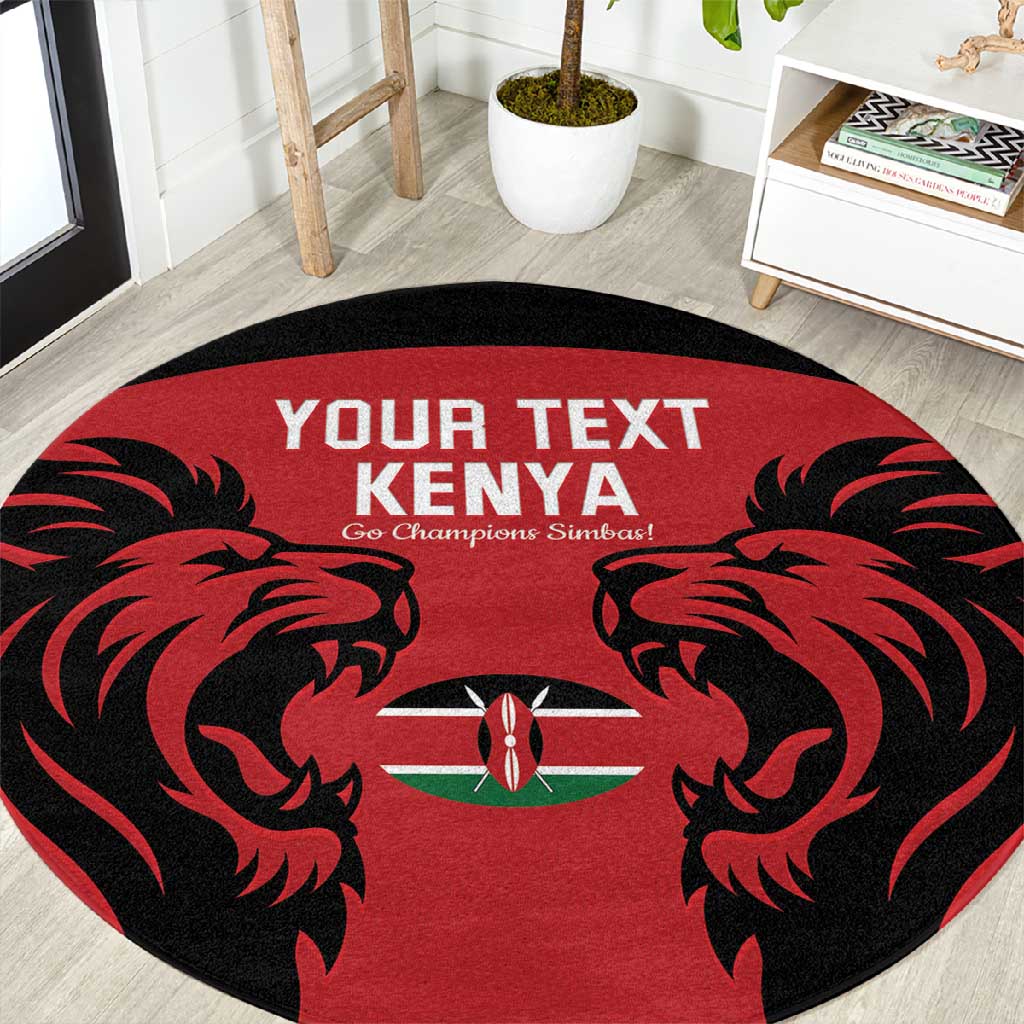 Custom Kenya Rugby Round Carpet 2024 Go Champions Simbas - Red LT14