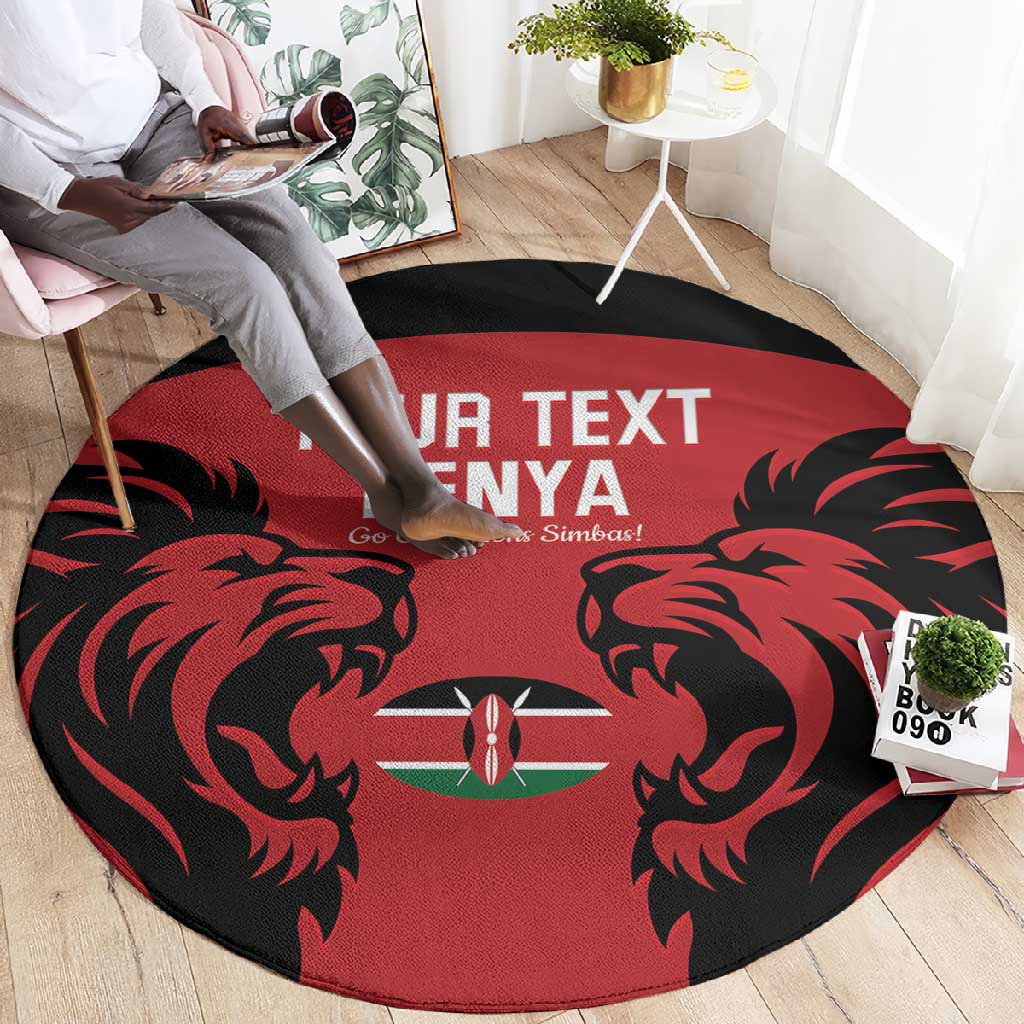 Custom Kenya Rugby Round Carpet 2024 Go Champions Simbas - Red LT14