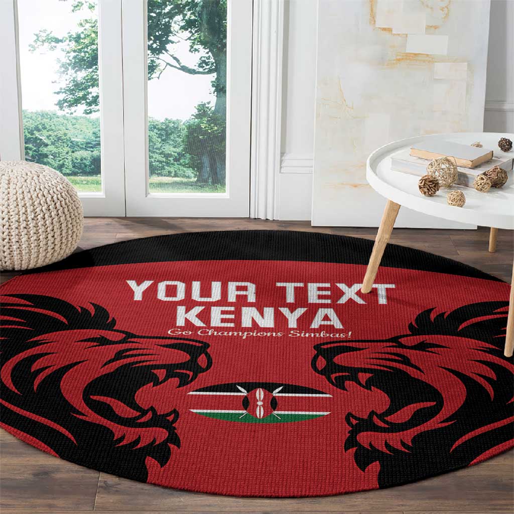 Custom Kenya Rugby Round Carpet 2024 Go Champions Simbas - Red LT14