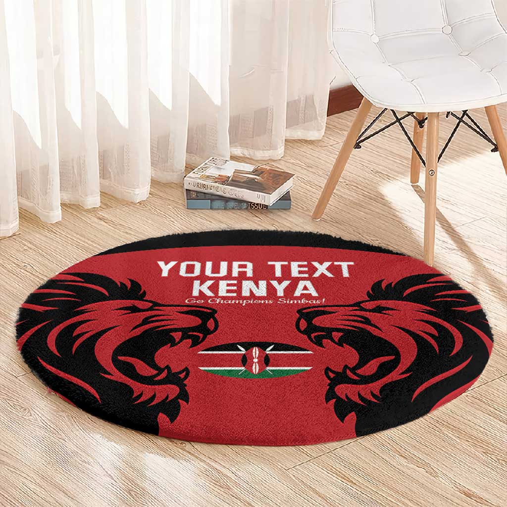 Custom Kenya Rugby Round Carpet 2024 Go Champions Simbas - Red LT14