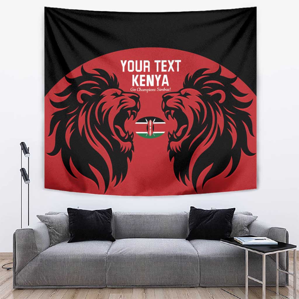 Custom Kenya Rugby Tapestry 2024 Go Champions Simbas - Red LT14