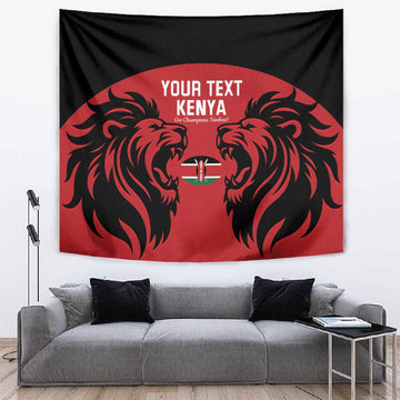 Custom Kenya Rugby Tapestry 2024 Go Champions Simbas - Red LT14