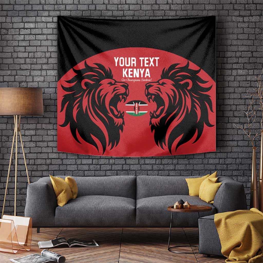 Custom Kenya Rugby Tapestry 2024 Go Champions Simbas - Red LT14
