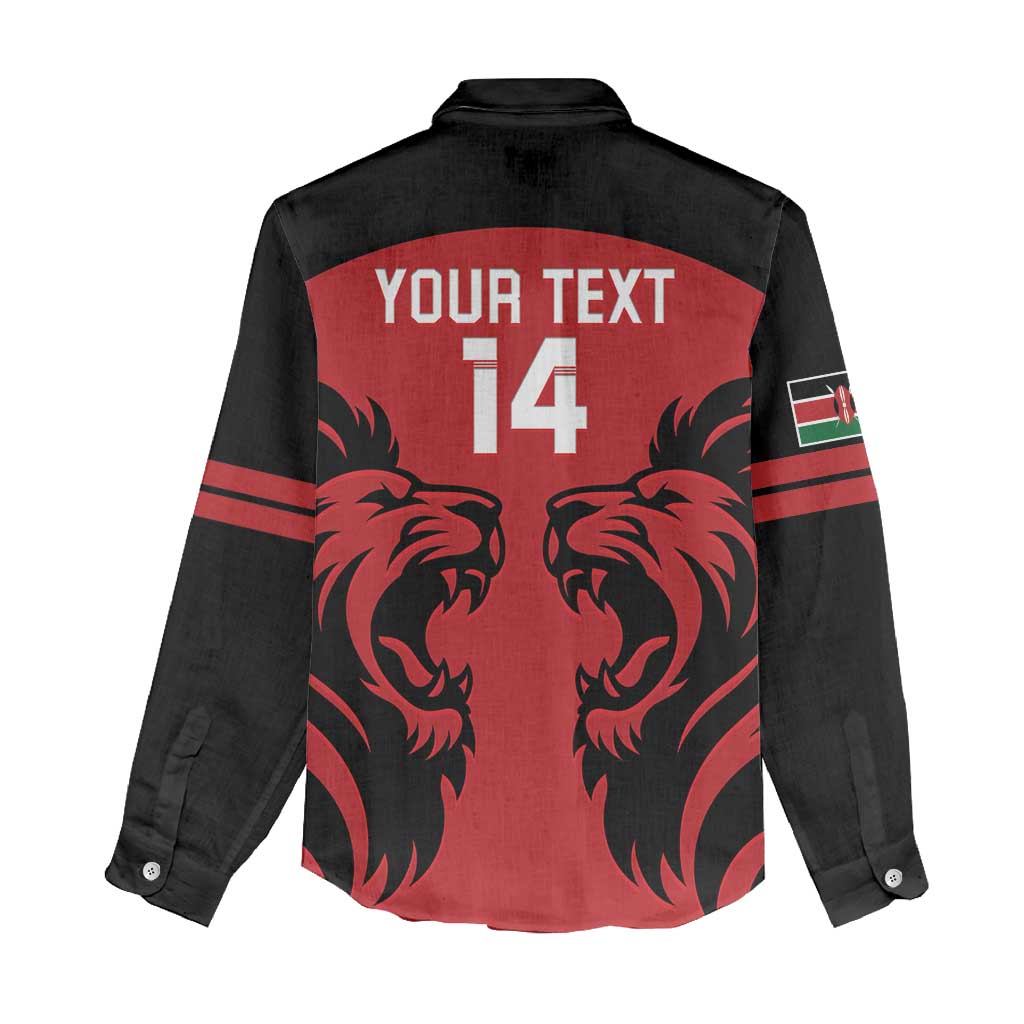 Custom Kenya Rugby Women Casual Shirt 2024 Go Champions Simbas - Red LT14