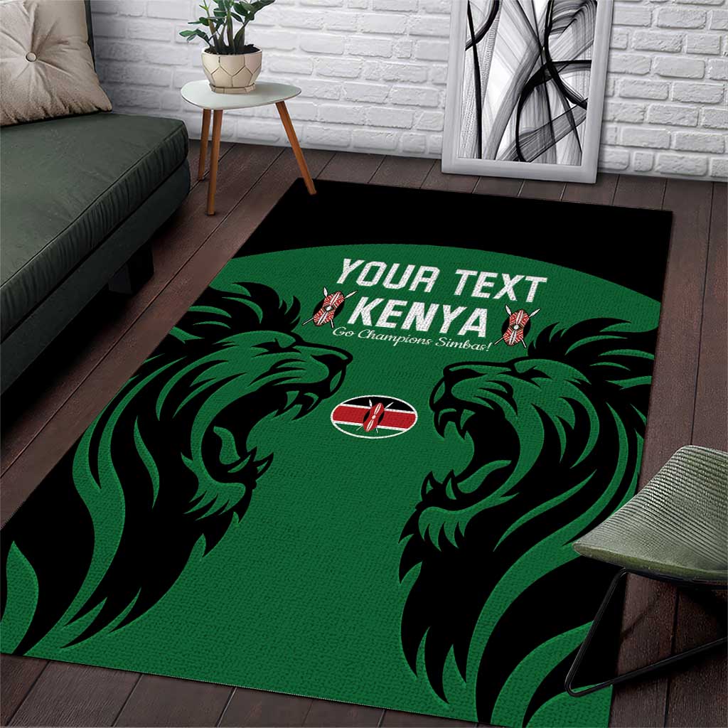 Custom Kenya Rugby Area Rug 2024 Go Champions Simbas - Green LT14