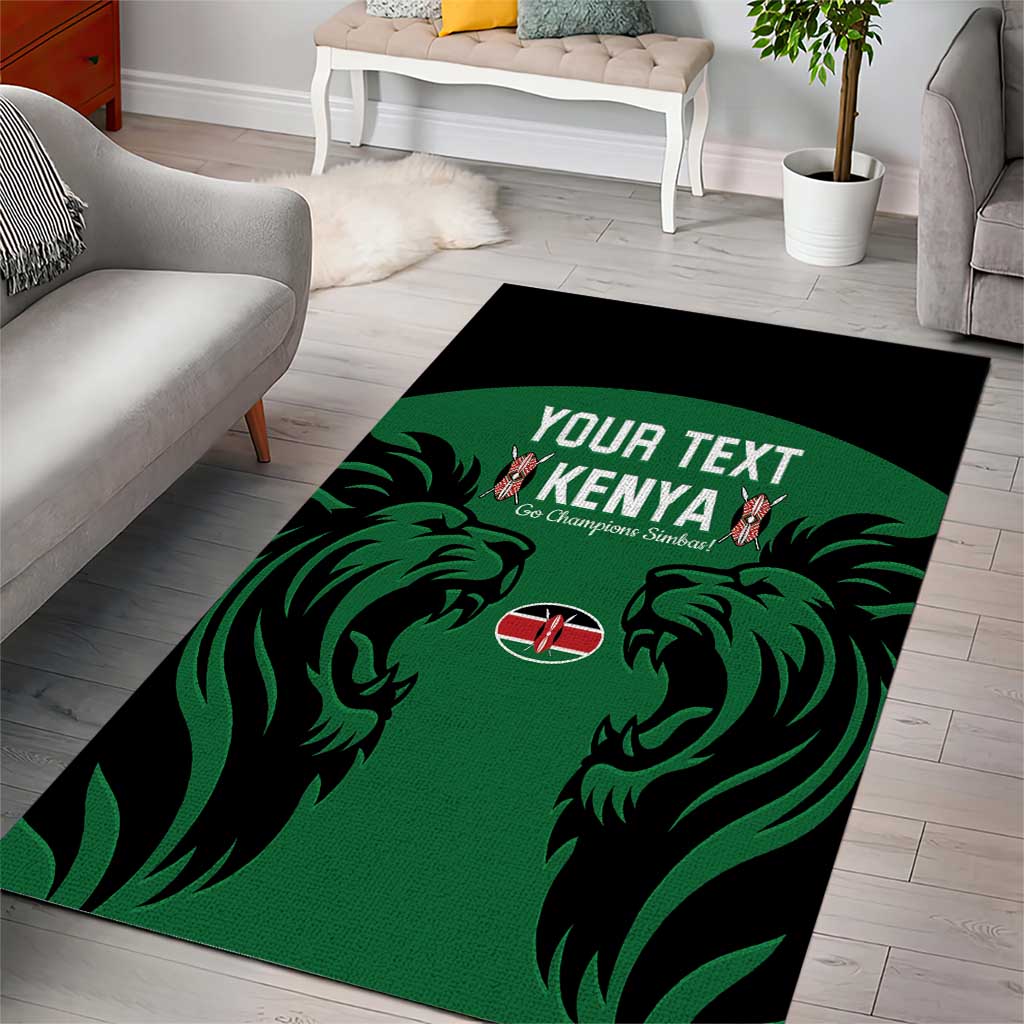 Custom Kenya Rugby Area Rug 2024 Go Champions Simbas - Green LT14